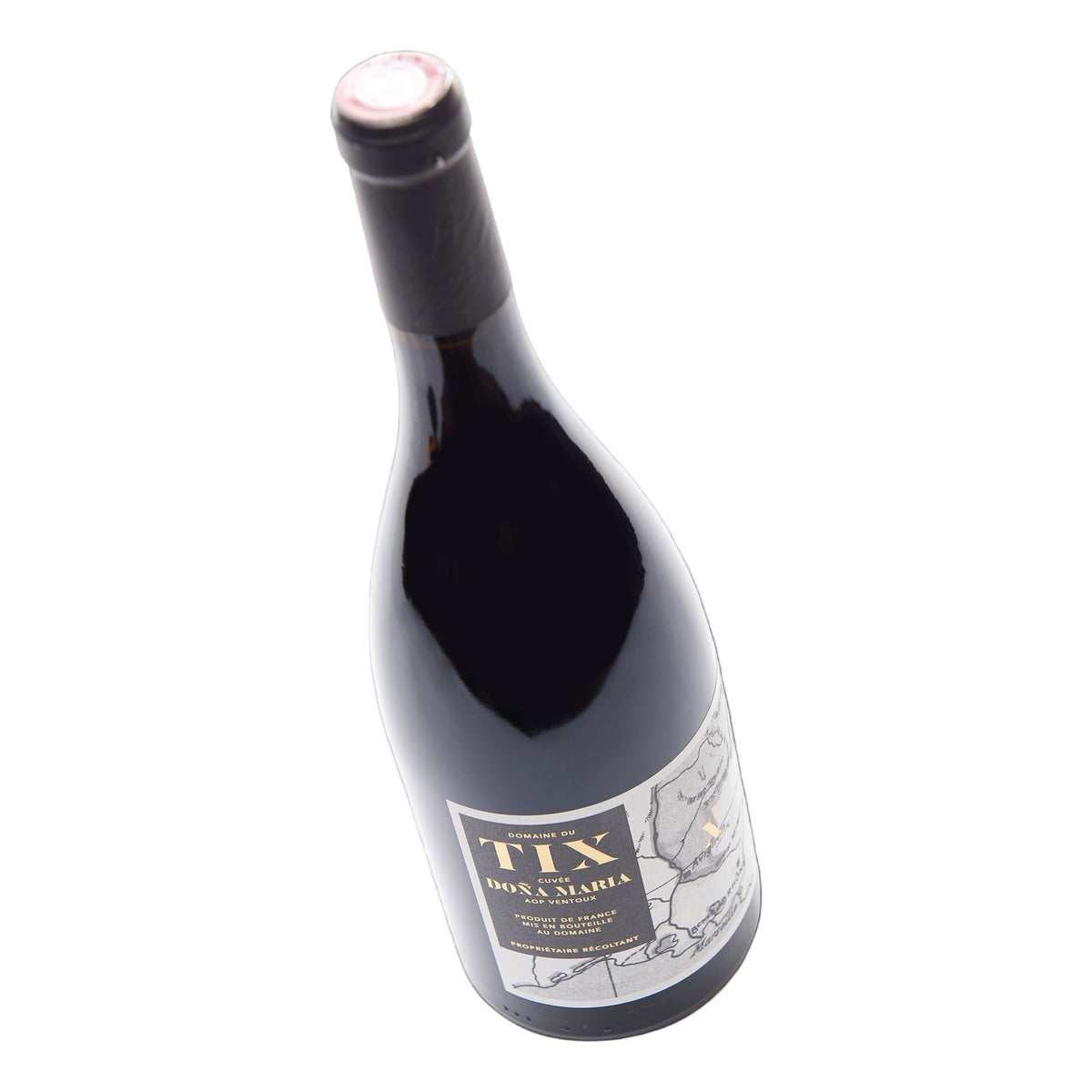 Domaine du Tix Dona Maria fles op witte studioachtergrond